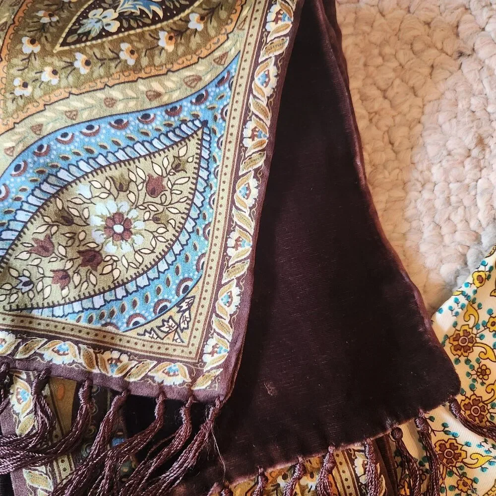 Womens Scarf Lot of 4 Burmel Talbots Unbranded Vintage Floral Tapestry Paisley